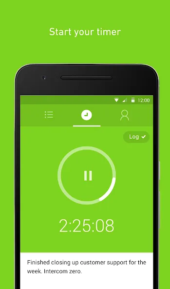Running timer in the MinuteDock Android app